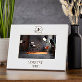 Customised Bespoke White Engraved Photo Frames Any Logo and Text