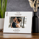 Personalised Elegant 1st Anniversary Wooden Engraved Photo Frame Gift