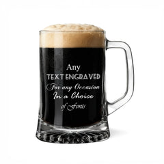 Customised Bespoke Beer Tankard Glass Any Text Engraved