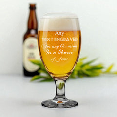 Customised Bespoke Craft Beer Glass Any Text Engraved