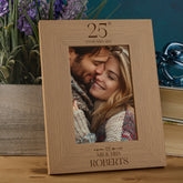 Personalised 25th Anniversary Wooden Engraved Photo Frames Gift Multiple Sizes