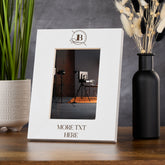 Customised Bespoke White Engraved Photo Frames Any Logo and Text