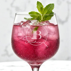 Customised Bespoke Gin and Tonic Balloon Cocktail Glass Any Logo Engraved