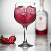 Personalised Gin and Tonic Balloon Cocktail Glass With Engraved Crest Personalised ukgiftstoreonline