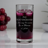 Personalised Engraved Hi Ball Drinking Tall Glass