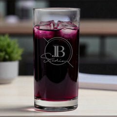 Customised Bespoke Drinking Hiball Glass Any Logo Engraved