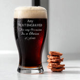 Personalised Tulip Beer Glass with Custom Text Engraved