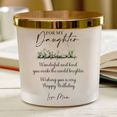 Personalised Gift for Daughter Sentiment Candle With Variety of Scents and Colours