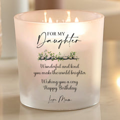 Personalised Gift for Daughter Sentiment Candle With Variety of Scents and Colours
