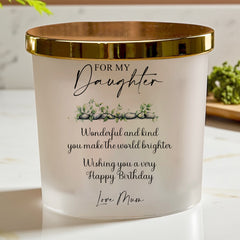 Personalised Gift for Daughter Sentiment Candle With Variety of Scents and Colours