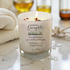 Personalised Gift for Daughter Sentiment Candle With Variety of Scents and Colours