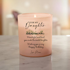 Personalised Gift for Daughter Sentiment Candle With Variety of Scents and Colours