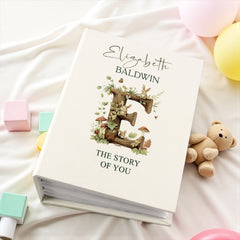 Personalised Baby Photo Album Woodland Animals 100 6x4 Photo Album with Sleeves