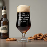 Personalised Stemmed Beer Glass with Custom Text Engraved For Any Occassion