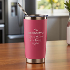 Personalised Engraved 550ml Travel Cup, Personalise with Any Message Choice Of Colours