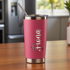 Personalised Engraved Thermal Travel Mug Gift With Any Name For any Occasion