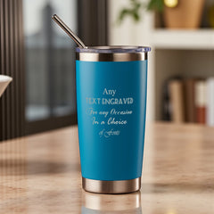 Personalised Engraved 550ml Travel Cup, Personalise with Any Message Choice Of Colours