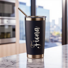 Personalised Engraved Thermal Travel Mug Gift With Any Name For any Occasion