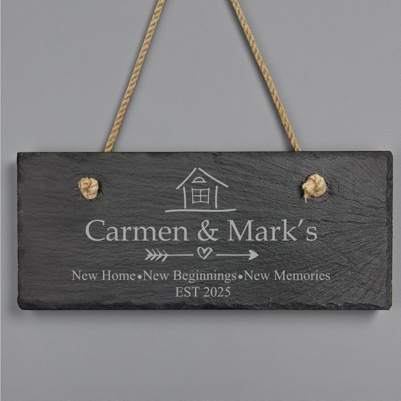 Personalised New Home Gifts, House Warming Sign With Names and Year Personalised Gifts ukgiftstoreonline