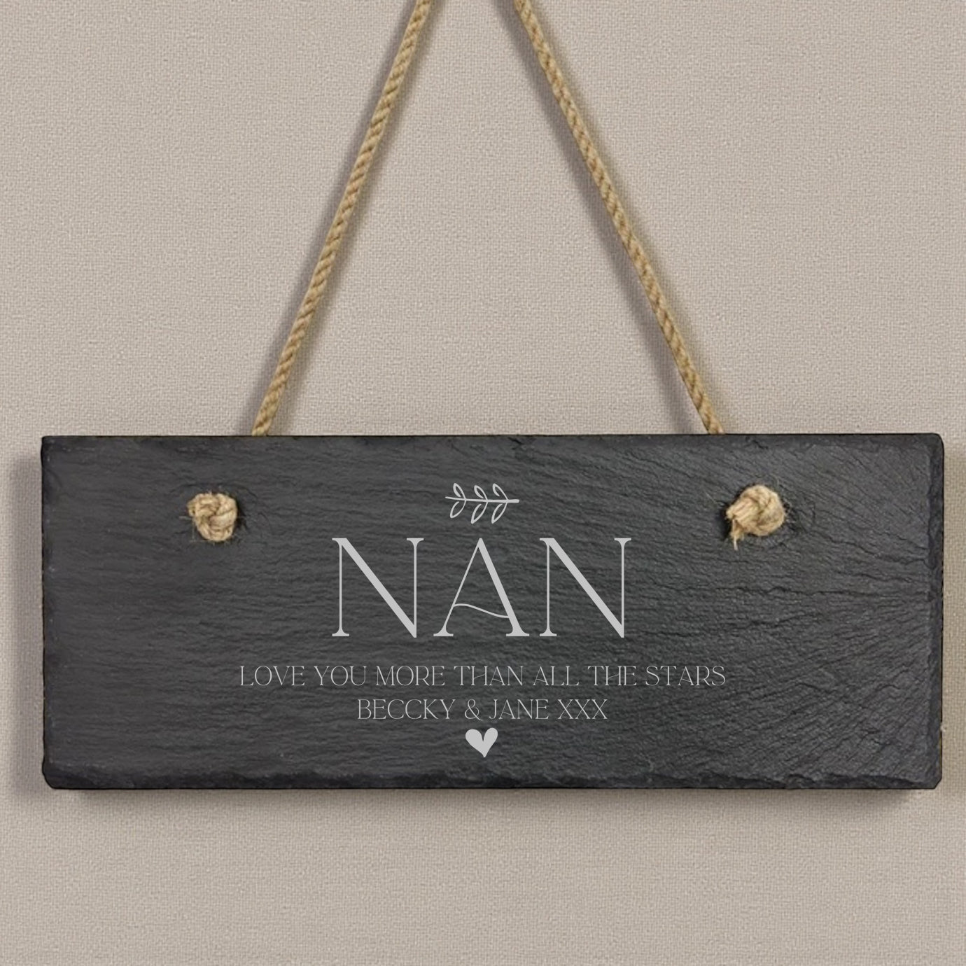 Personalised Hanging Slate Sign Gift For Nan Birthdays Christmas Etc. Personalised Gifts ukgiftstoreonline