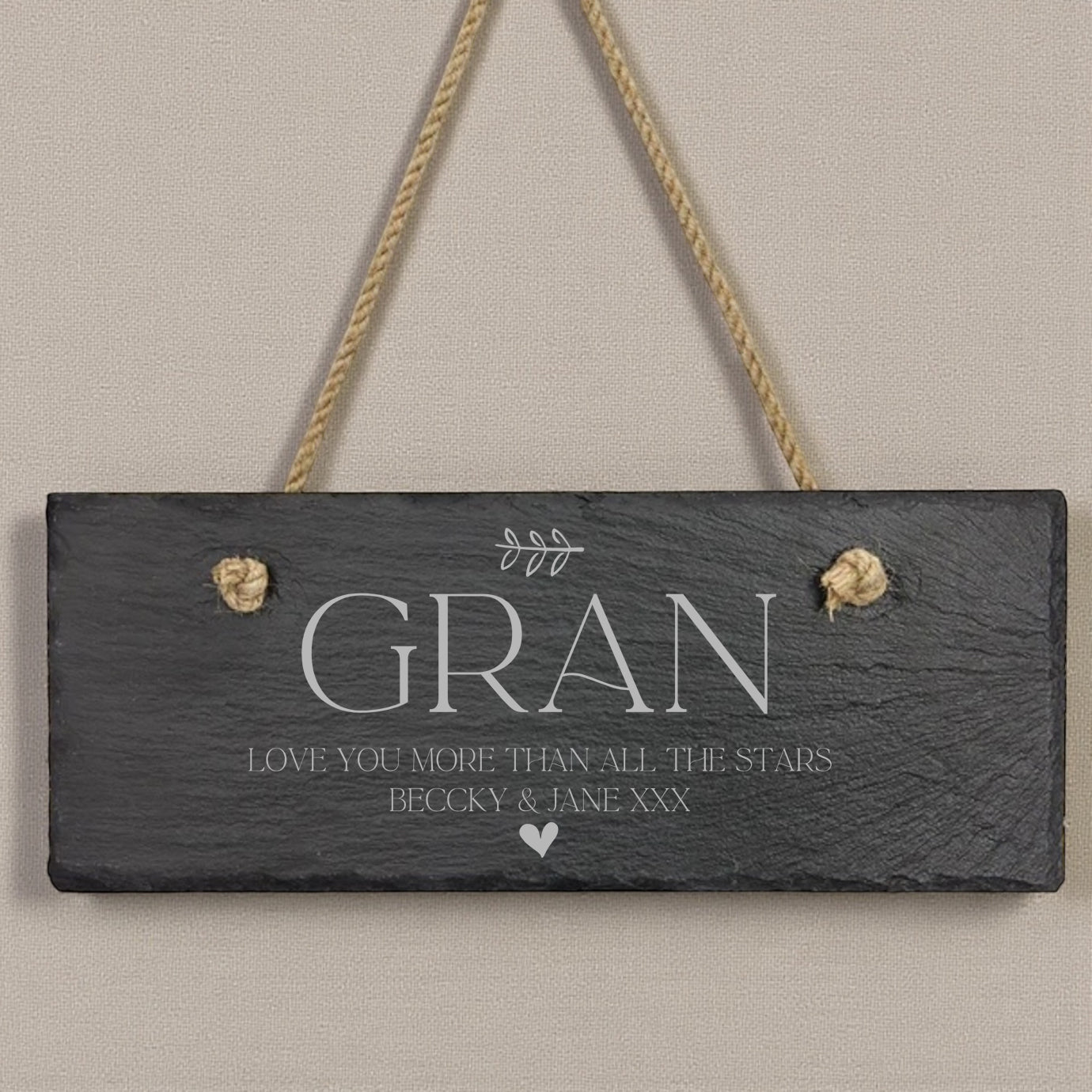 Personalised Hanging Slate Sign Gift For Gran Birthdays Christmas Etc. Personalised Gifts ukgiftstoreonline