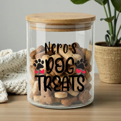 Personalised Dog Treats Jar Storage with name Gift For Any Occasion