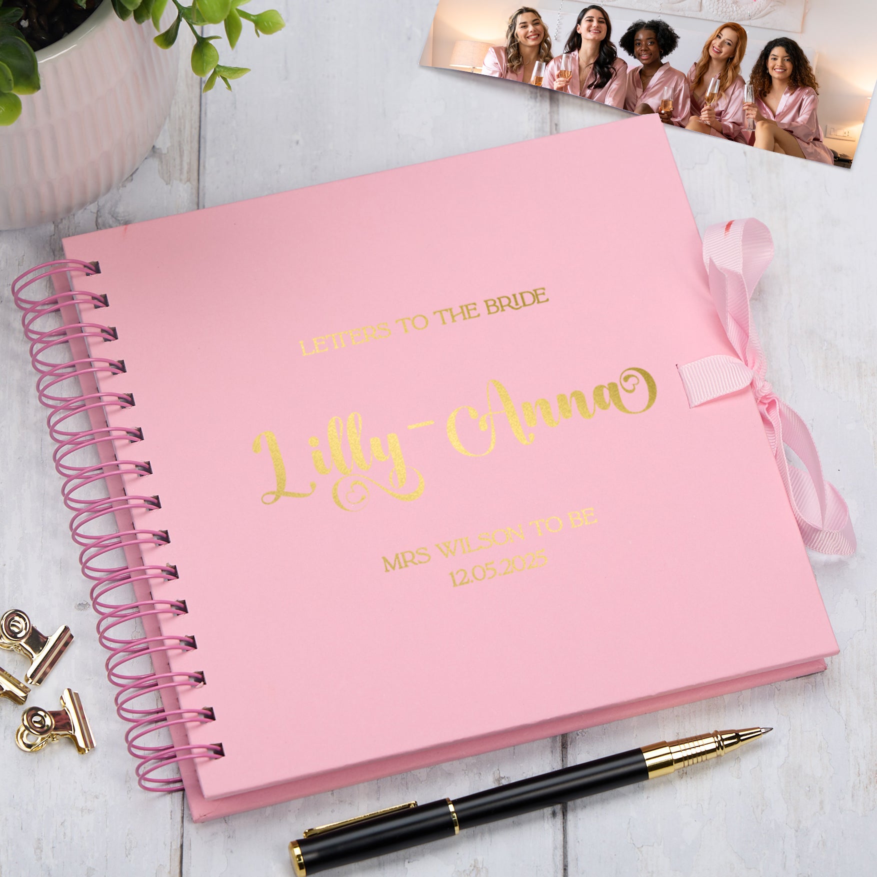 Personalised Elegant Letters To The Bride, Bridal Shower Memory Scrapbook Custom Bride-to-Be Gift, Hen Party Keepsake Album Photo Album ukgiftstoreonline