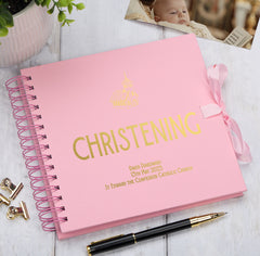 Personalised Christening Multiple Colour Scrapbook Guest Book or Photo Album Gift