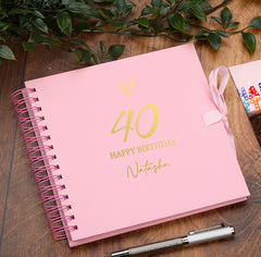 Personalised Love Heart Any age Birthday Multiple Colour Scrapbook, Guest Book or Photo Album Gift 16th, 18th, 21st, 30th, 40th, 50th, 60th, 70th, 80th