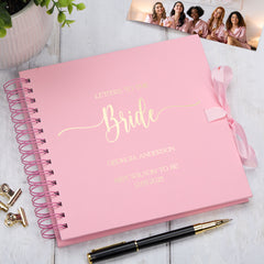 Custom Bridal Shower Letters to the Bride Book, Personalised Hen Party Guestbook or Scrapbook, Bride-to-Be Gift Keepsake Album