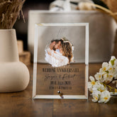 Personalised Exclusive 1st Anniversary Keepsake Gift Glass Plaque With Printed Photo
