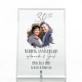 Personalised 30th Anniversary Keepsake Gift For Couple Glass Plaque With Printed Photo