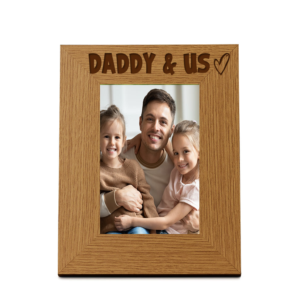 Oak Picture Photo Frame Daddy & Us Heart Gift Portrait Anniversary Photo Frame ukgiftstoreonline