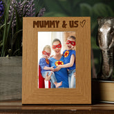 Oak Picture Photo Frame Mummy & Us Heart Gift Portrait