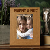 Oak Picture Photo Frame Mummy & Me Heart Gift Portrait