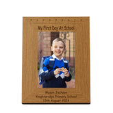 Personalised Engraved My First Day Of School Wooden Photo Frame Keepsake