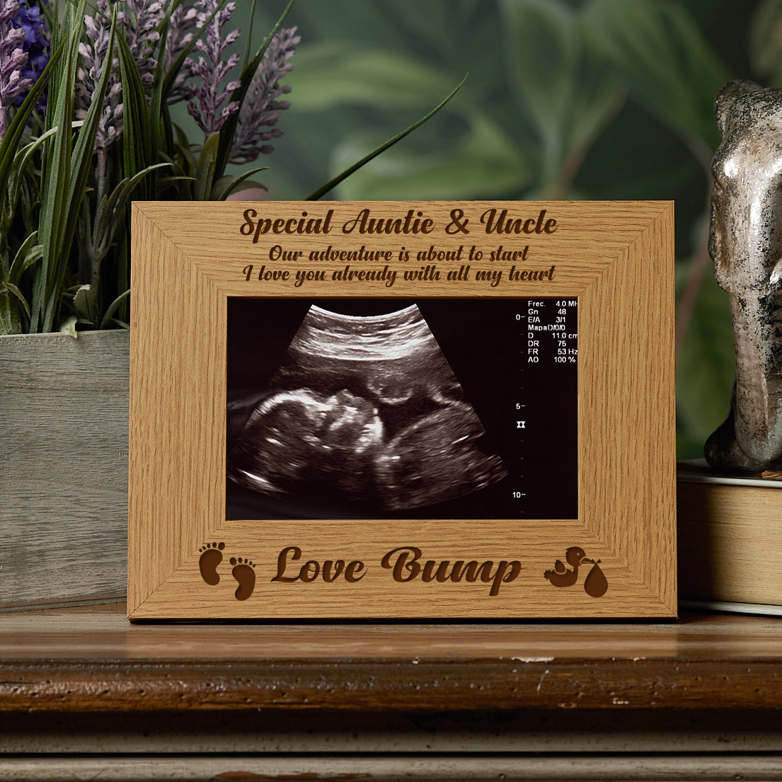 New Baby Pregnancy Scan Wooden Photo Frame Auntie and Uncle Gift Baby Photo Frame Baby