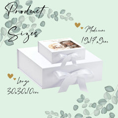 Personalised White Baby Memory Box, Cute Sleeping Animal Design, Keepsake For Special and Favourite Mementos