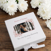 Personalised Elegant 10th Anniversary Keepsake Box Custom Photo In Rose Gold Flower Frame Anniversary Couple Gift Wedding Day Memory Gifts