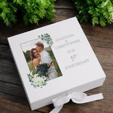 Personalised 1st Anniversary Couple Gift Custom Photo Anniversary Keepsake Box Wedding Day Memory Gifts