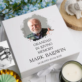 Personalised Grandad In Loving Memory White Keepsake Box With Photo For Condolence & Memory Treasure Sympathy Gift