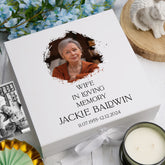 Personalised Wife In Loving Memory White Keepsake Box With Photo For Condolence & Memory Treasure Sympathy Gift