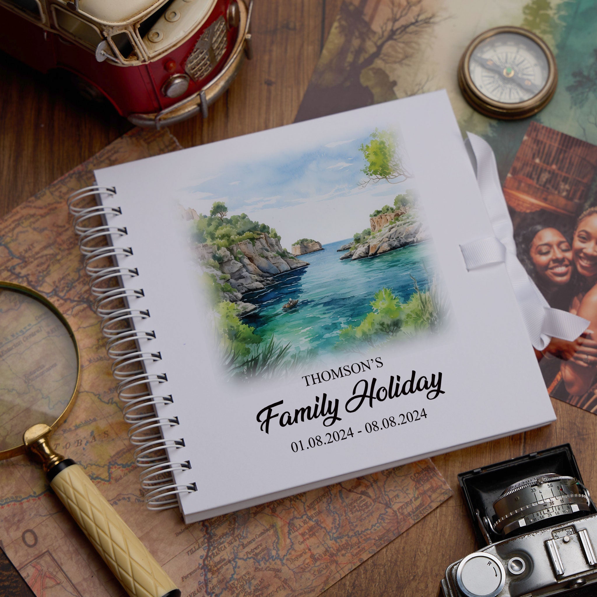 Personalised Majorca/Mallorca Holiday Memory Scrapbook Journal Photo Albums Adventures Photo Album ukgiftstoreonline Cala Deia 8 x 8 Inches