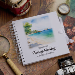 Personalised Majorca/Mallorca Holiday Memory Scrapbook Journal Photo Albums Adventures Photo Album ukgiftstoreonline Sea Side 8 x 8 Inches