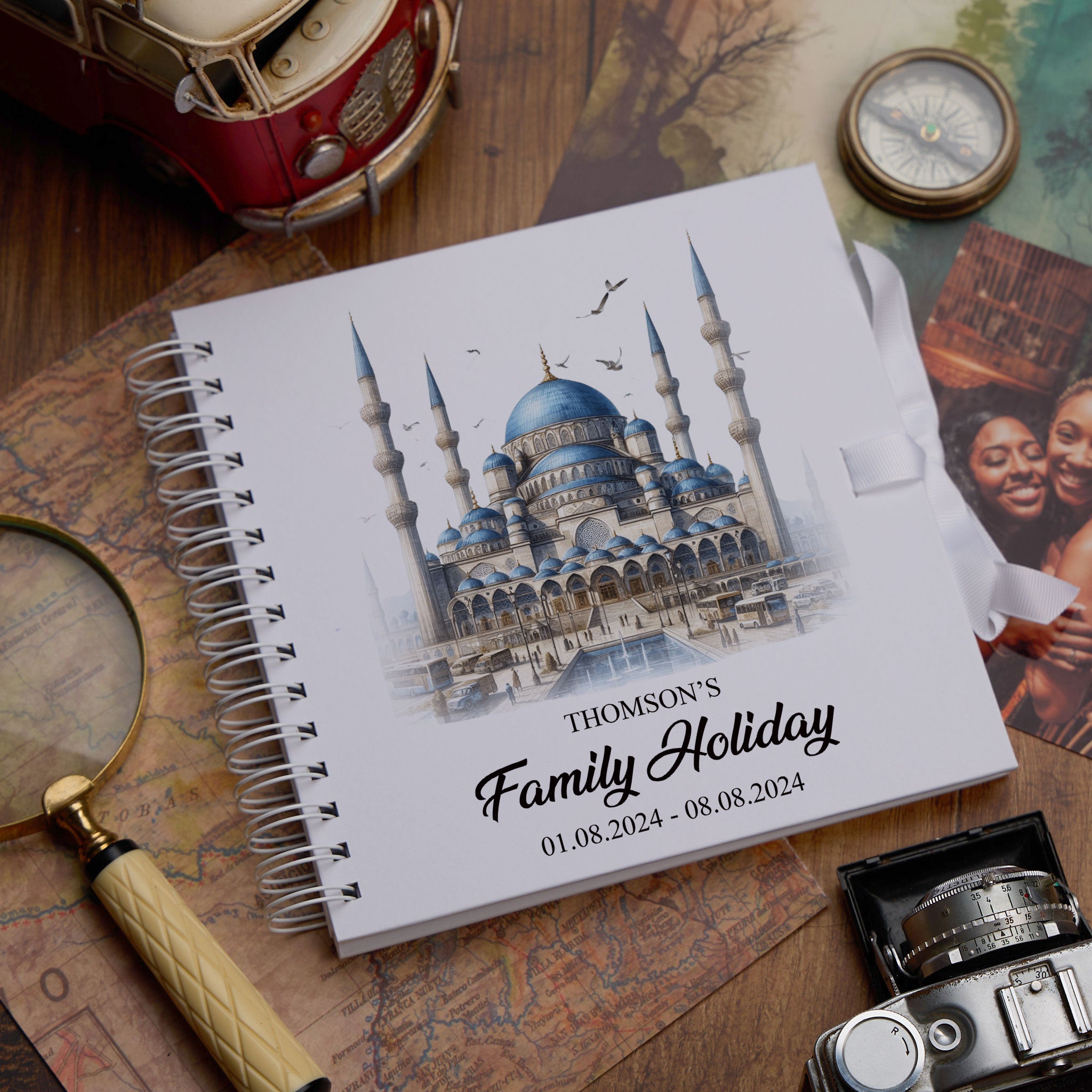Personalised Turkey Holiday Memory Scrapbook Journal Photo Albums Adventures Photo Album ukgiftstoreonline Blue Mosque 8 x 8 Inches
