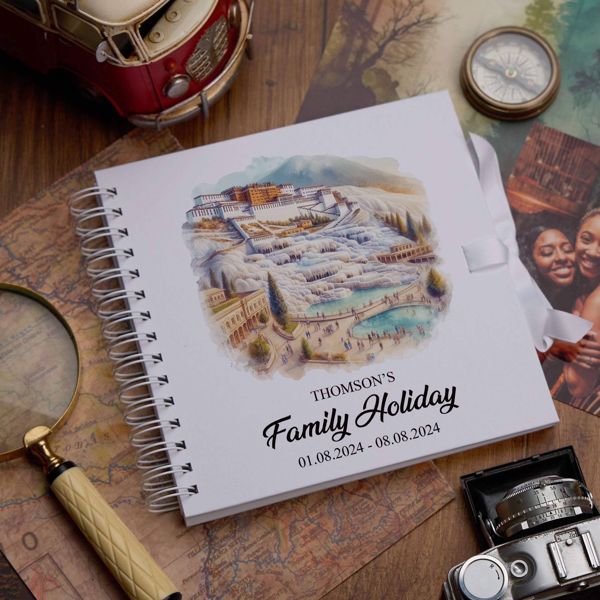 Personalised Turkey Holiday Memory Scrapbook Journal Photo Albums Adventures Photo Album ukgiftstoreonline Pamukkale 8 x 8 Inches