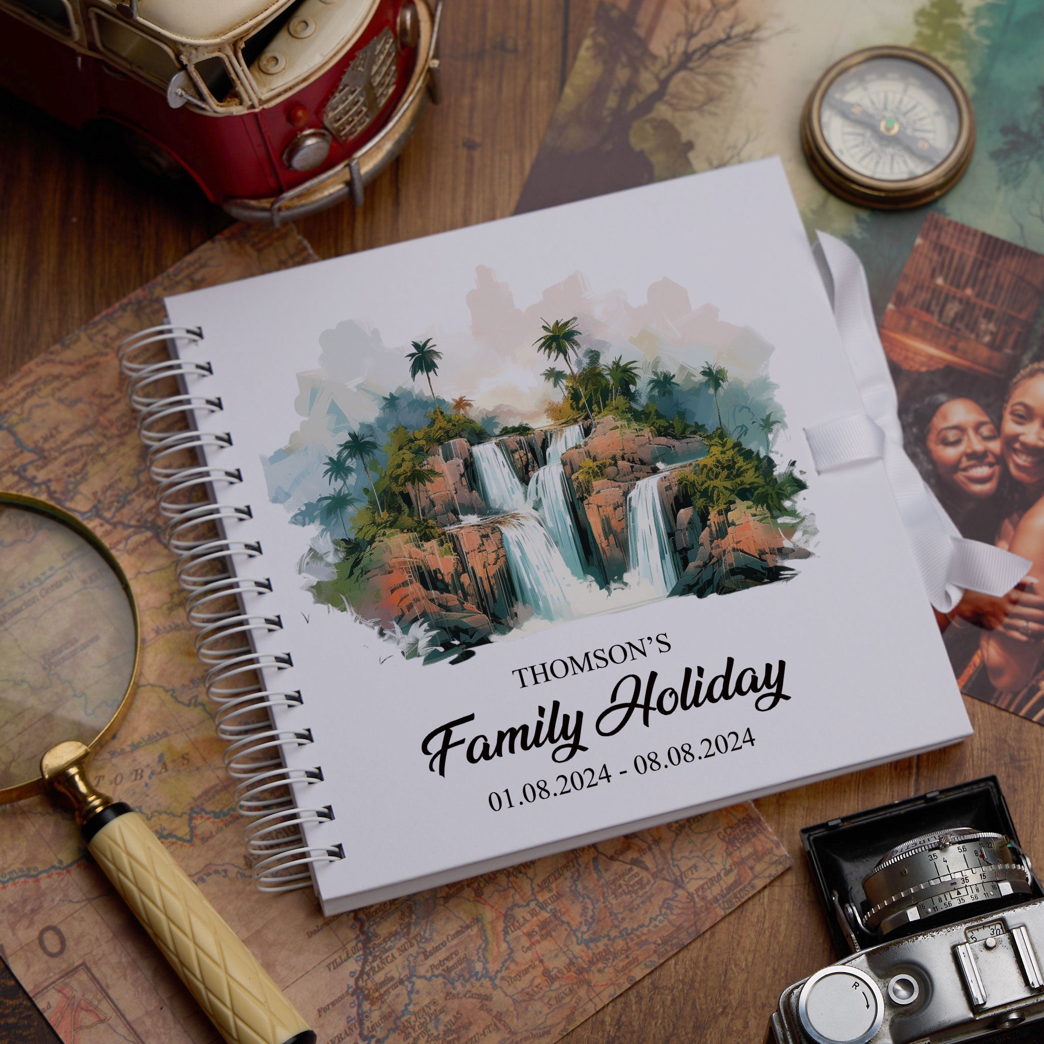 Personalised Philippines Holiday Memory Scrapbook Journal Photo Albums Adventures Photo Album ukgiftstoreonline Maria Christina Falls 8 x 8 Inches