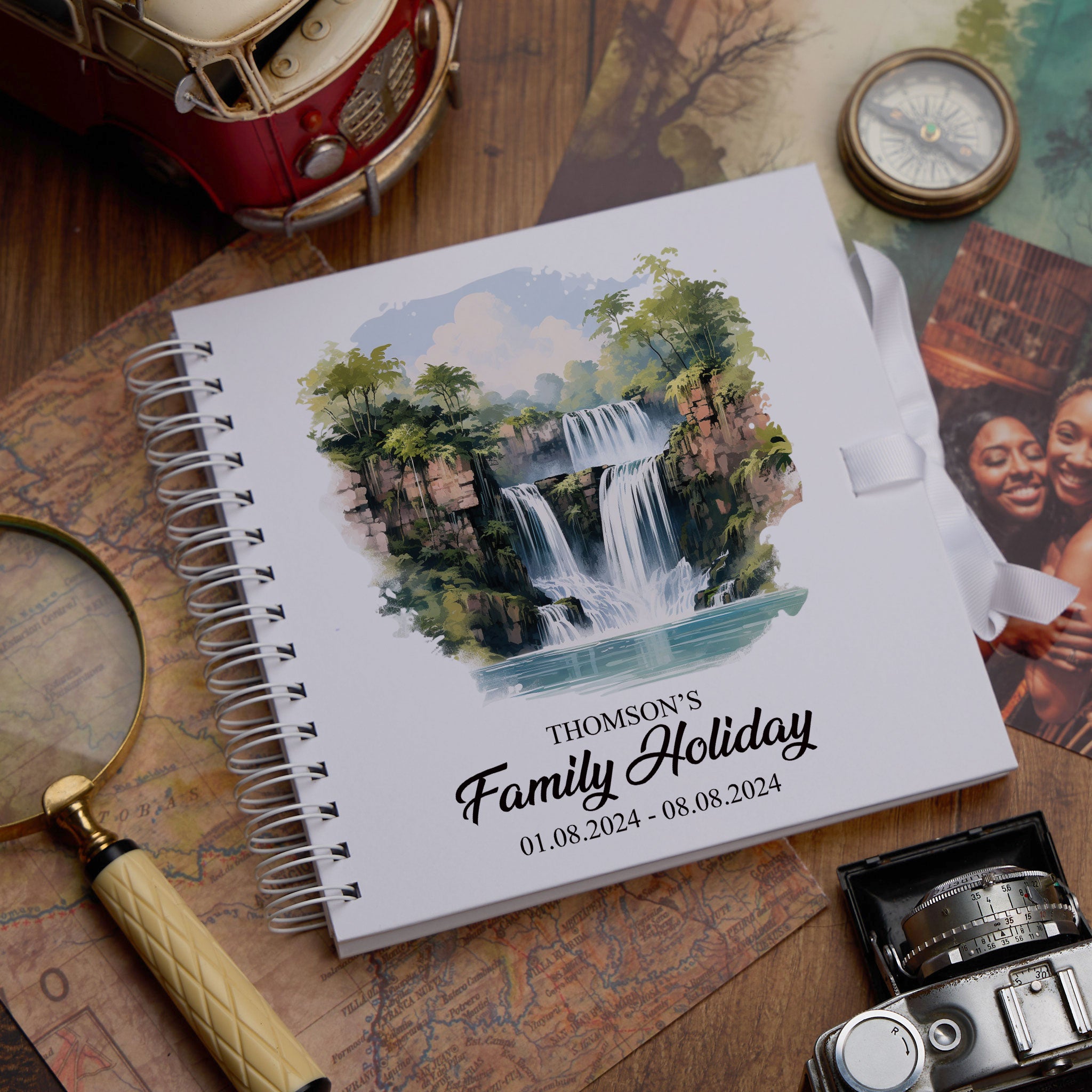 Personalised Philippines Holiday Memory Scrapbook Journal Photo Albums Adventures Photo Album ukgiftstoreonline Serenity Falls 8 x 8 Inches