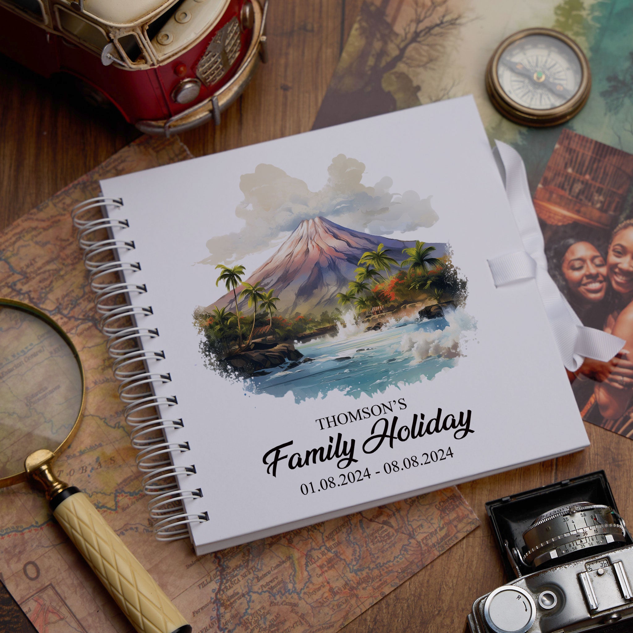Personalised Philippines Holiday Memory Scrapbook Journal Photo Albums Adventures Photo Album ukgiftstoreonline Taal Volcano 8 x 8 Inches