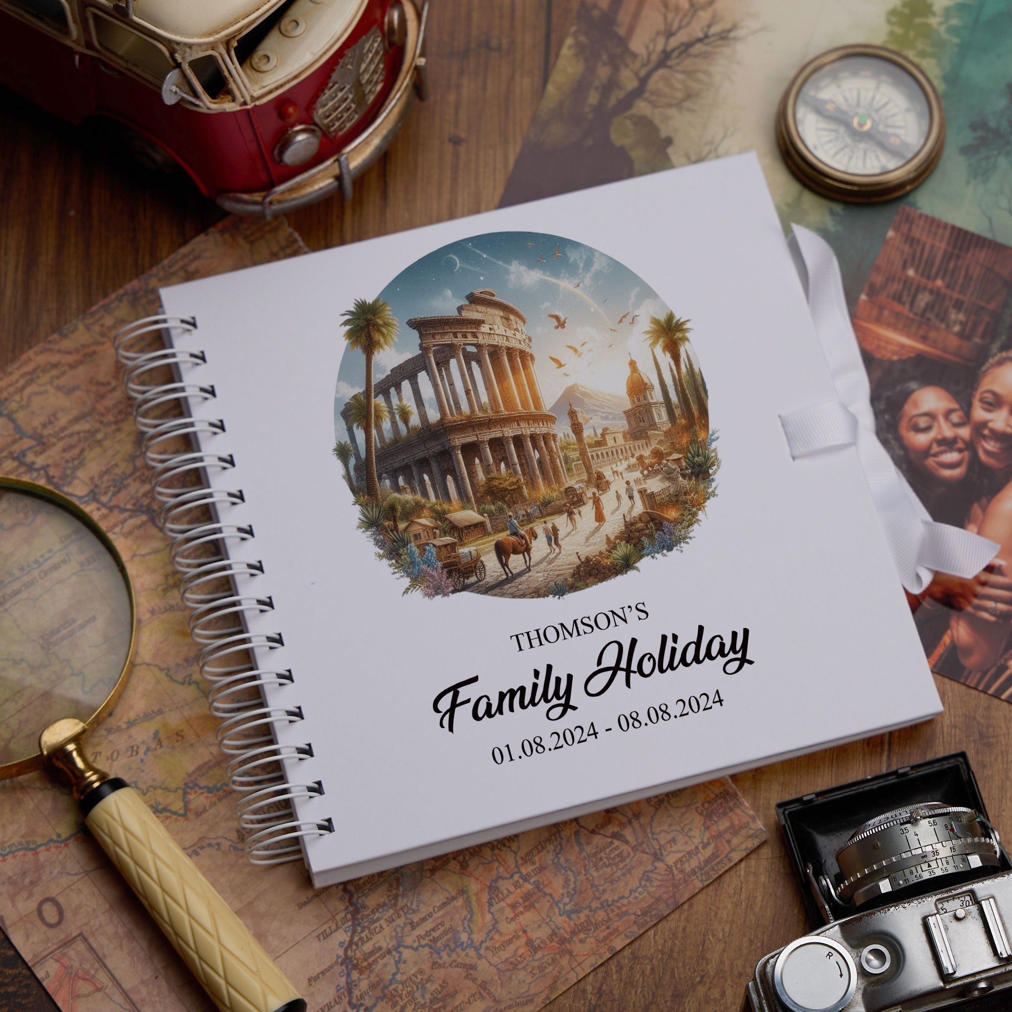Personalised Rome Holiday Memory Scrapbook Journal Photo Albums Adventures Photo Album ukgiftstoreonline Rome 8 x 8 Inches
